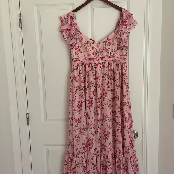 Pink Floral Bridesmaid Dress - Picture 2 of 4
